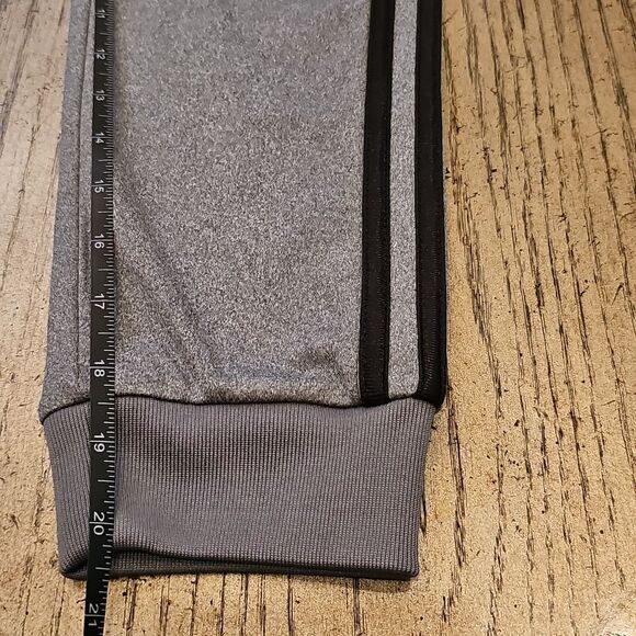 Adidas Kids Gray Joggers with Black Stripes Size 7 - Picture 9 of 12
